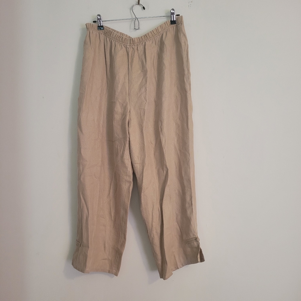 Vintage J Jill 100% Linen Petite Large Elastic Pull on Pants